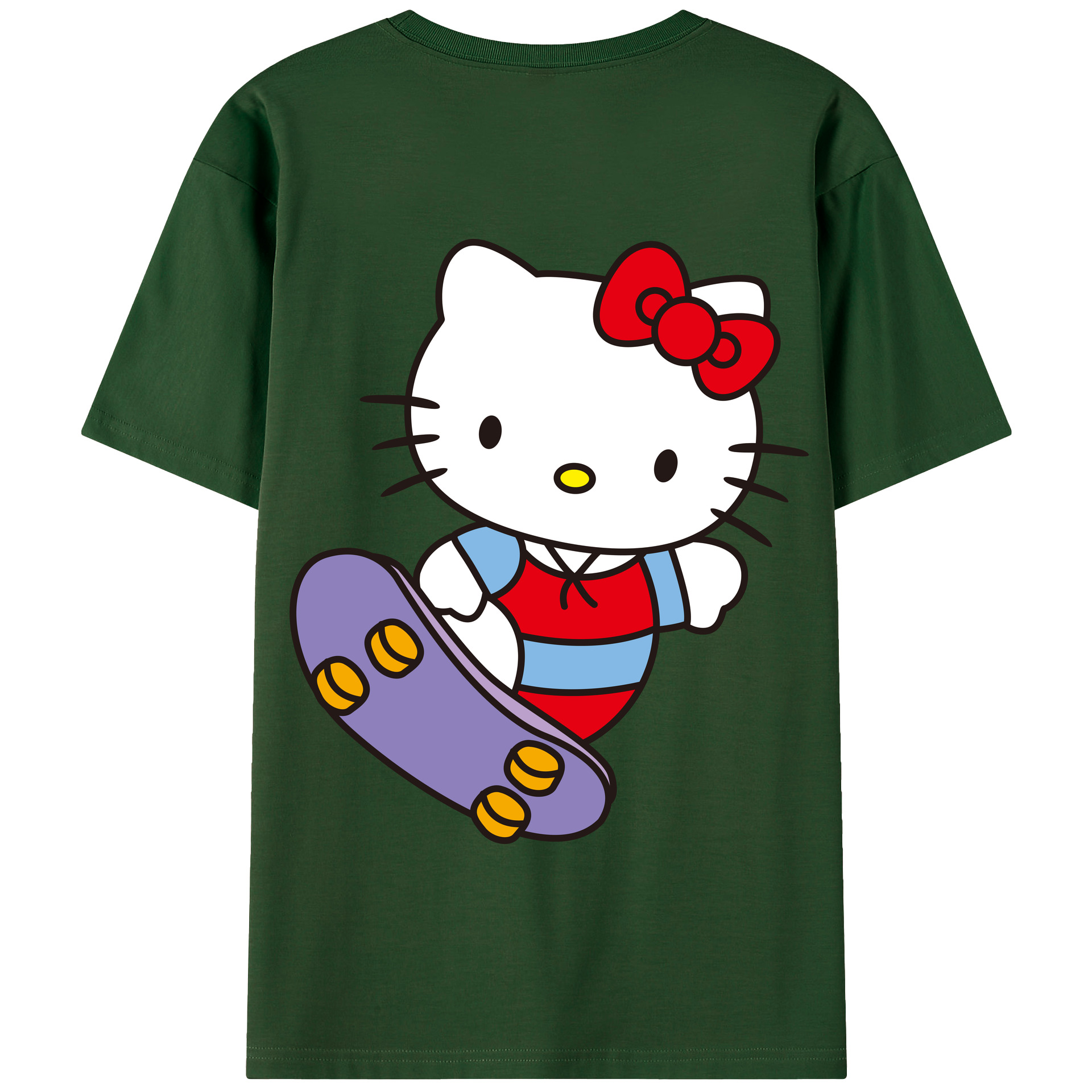 （画像用） Hello Kitty ハローキティ 綿100％半袖Tシャツ（背面プリント）